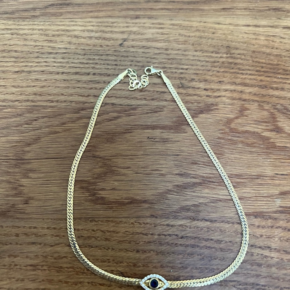 Evil Eye gold tone 925 choker